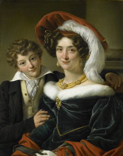 Rudolphina Wilhelmina Elizabeth de Sturler (1798-1873), Second Wife of Count Johannes van den Bosch, with their Son Richard Leeuwenhart by Cornelis Kruseman (attributed to workshop of)