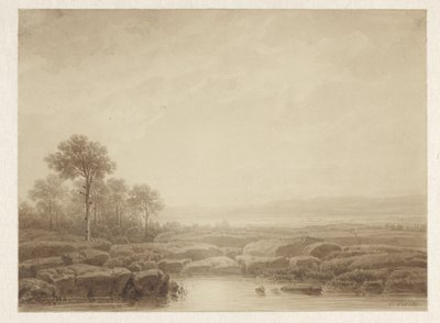 Landscape with Rocks by Water by Cornelis Lieste