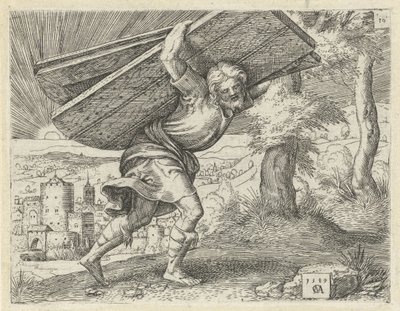 Samson Carrying the Gates of Gaza (series title: History of Samson) by Cornelis Massijs