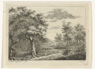 Landscape with Figures and Cattle (series title: Landscapes with Cattle) by Cornelis Ouboter van der Griendt
