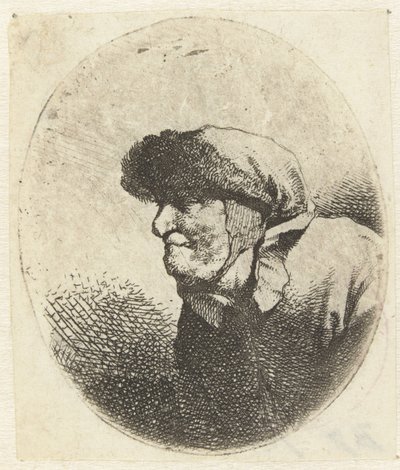 Bust of an Old Woman, in Profile by Cornelis Pietersz. Bega