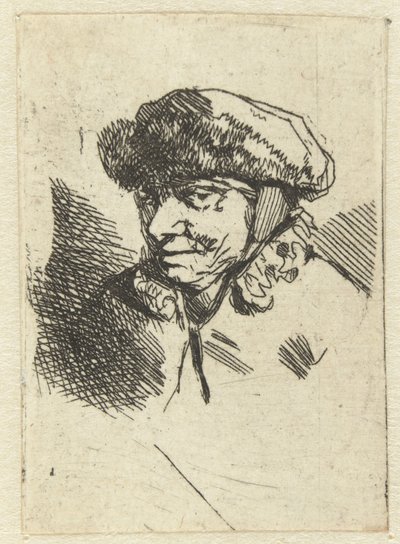 Old Woman with Fur Hat by Cornelis Pietersz. Bega