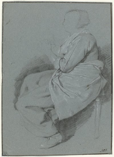 Seated Woman, in Profile to the Left, Wearing an Apron by Cornelis Pietersz. Bega