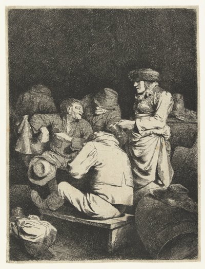 Landlady and Company in Tavern by Cornelis Pietersz. Bega