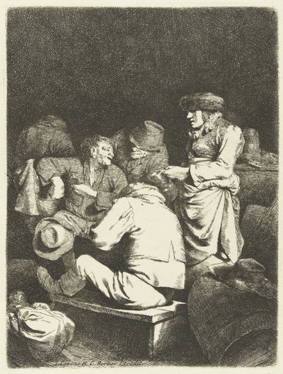 Landlady and Company in Tavern by Cornelis Pietersz. Bega