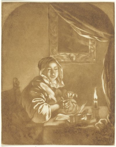 Lady by Candlelight by Cornelis Ploos van Amstel (signed by artist)