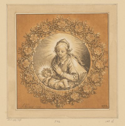 Mary with Christ Child by Cornelis Ploos van Amstel (signed by artist)