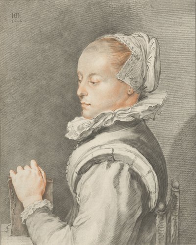 Portrait of a Young Woman by Cornelis Ploos van Amstel (signed by artist)