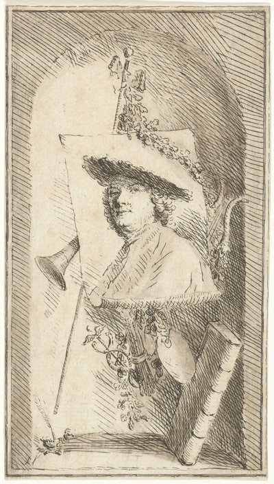 Self-Portrait of Cornelis Ploos van Amstel by Cornelis Ploos van Amstel (signed by artist)