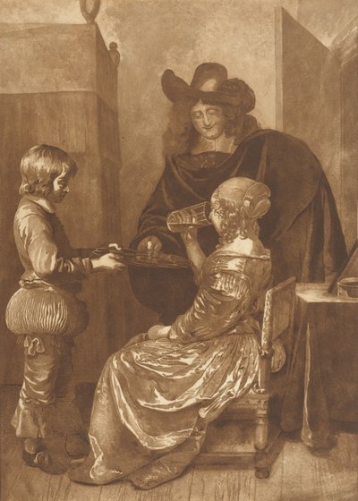 Gentleman and Lady with Page by Cornelis Ploos van Amstel
