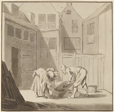 Hog Slaughterers by Cornelis Ploos van Amstel