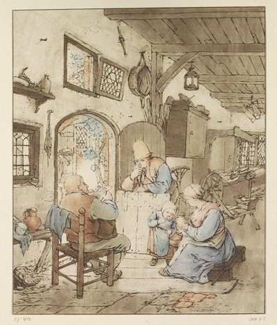 Newspaper Reader in Interior by Cornelis Ploos van Amstel
