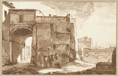 Gate with Traveler and Mule by Cornelis Ploos van Amstel