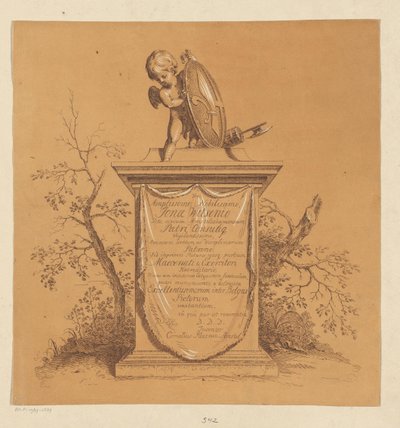 Standing Putto on a Monument Dedicated to Jonas Witsen by Cornelis Ploos van Amstel