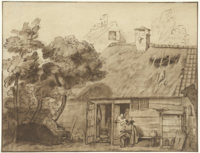 Artist in Front of a Farm by Cornelis Ploos van Amstel