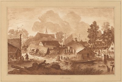 Village with Pond by Cornelis Ploos van Amstel