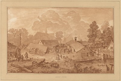 Village with Pond by Cornelis Ploos van Amstel