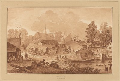 Village with Pond by Cornelis Ploos van Amstel