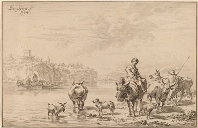 Woman Seated on a Mule by Cornelis Ploos van Amstel