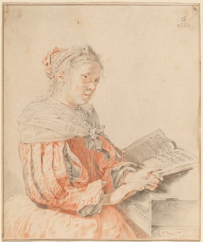 Young Girl at the Keyboard by Cornelis Ploos van Amstel
