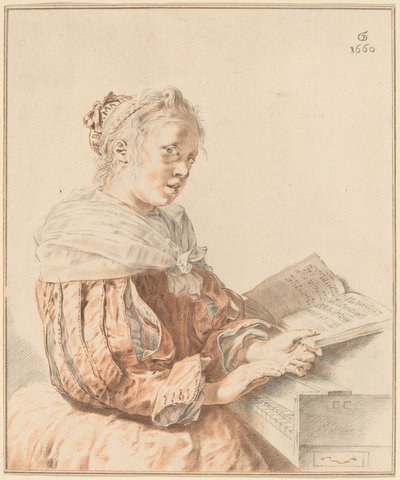 Young Girl at the Keyboard by Cornelis Ploos van Amstel
