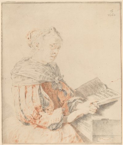 Young Girl at the Keyboard by Cornelis Ploos van Amstel