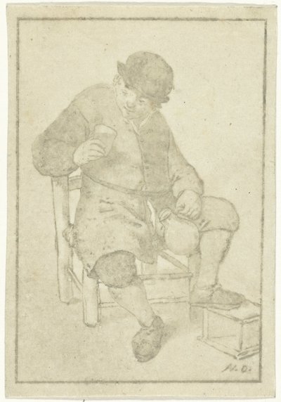 Seated Farmer with Jug by Cornelis Ploos van Amstel