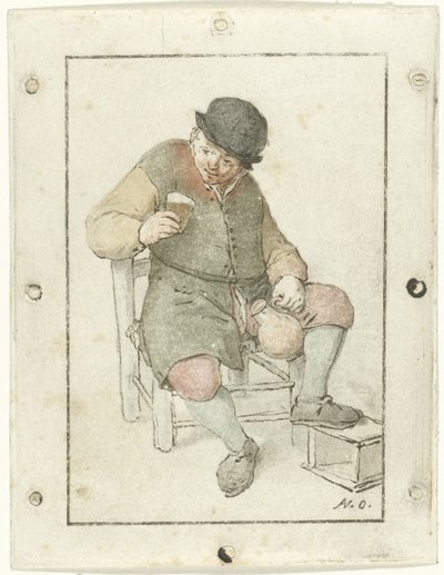 Seated Farmer with Jug by Cornelis Ploos van Amstel