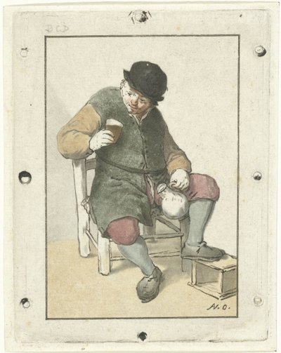 Seated Farmer with Jug by Cornelis Ploos van Amstel