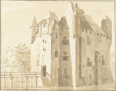 Castle Frissestein in Herwijnen, Rear View by Cornelis Pronk (possibly)