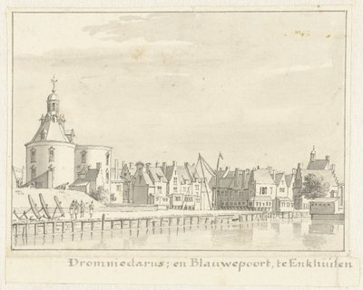 The Drommedaris and Blauwepoort in Enkhuizen by Cornelis Pronk