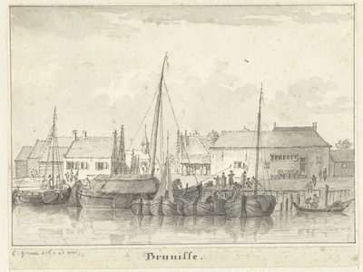 View of the Harbor of Bruinisse by Cornelis Pronk