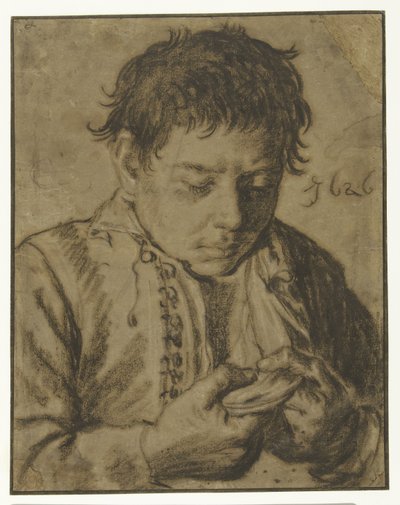 Boy Picking Off Fleas, Half Length by Cornelis Saftleven