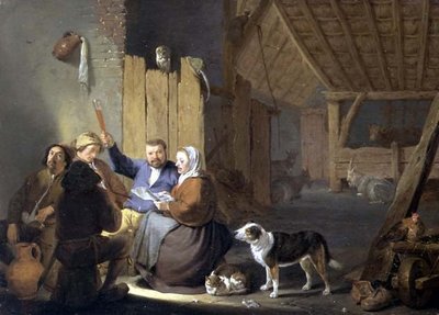 Peasant Drinking in a Barn by Cornelis Saftleven
