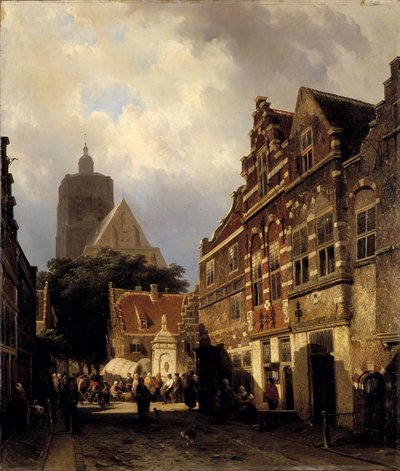 View of the Wellerondom in Den Briel by Cornelis Springer