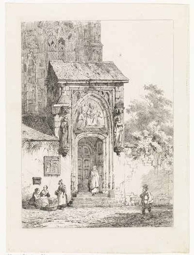 View of a Church Portal by Cornelis Springer