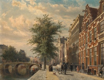 The Mennonite Orphanage De Oranjeappel at Herengracht 344 by Cornelis Springer