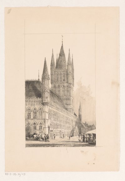 Cloth Hall of Ypres by Cornelis Springer