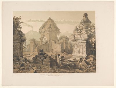 Ruins of Tjandi Sewoe, Ruins of Prambanan. Tjandi Sewoe. Residency Soerakarta by Cornelis Springer