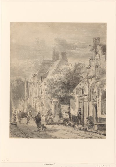 Street View in Harderwijk by Cornelis Springer