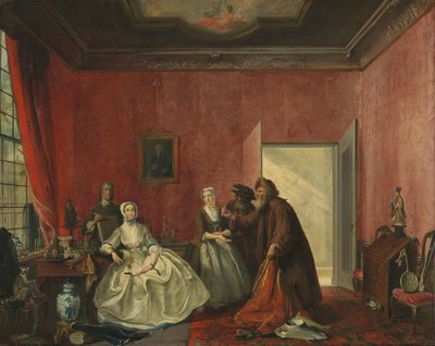 Johanna and the Jewish Merchants by Cornelis Troost (signed by artist)