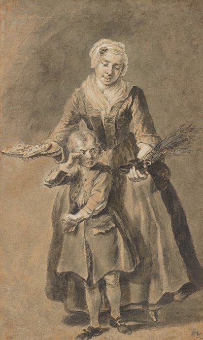 A Woman Showing A Weeping Boy His Shoe of Switches by Cornelis Troost