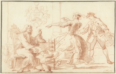 The Rich Gout Sufferer, Laughed at by a Young Woman by Cornelis Troost