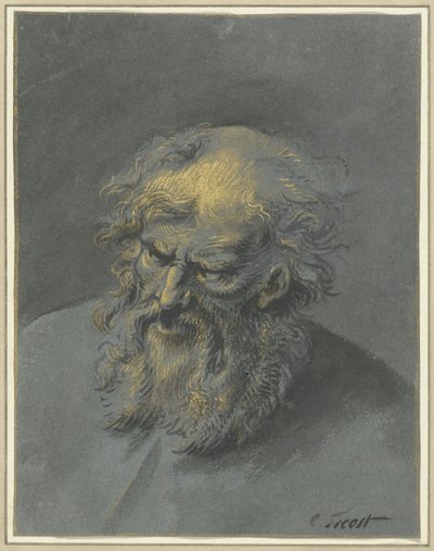 Head of an Old Man with Beard (an Apostle or Philosopher) by Cornelis Troost