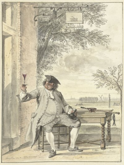 Resting Walker in Front of the Inn De Mosse Knip by Cornelis Troost