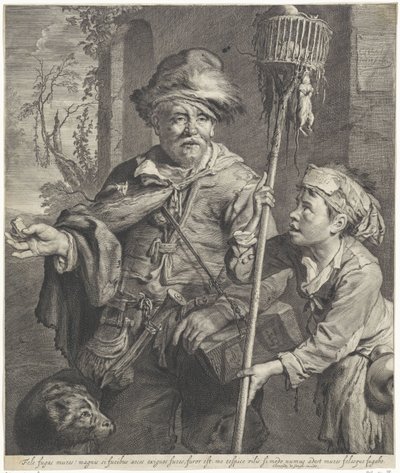 The Pied Piper with His Servant by Cornelis Visscher (II)