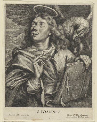 Evangelist John (title on object: S. IOANNES) (series title: Four Evangelists) by Cornelis Visscher (II)
