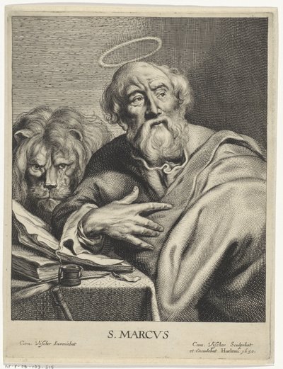 Evangelist Mark with Lion (series title) by Cornelis Visscher (II)