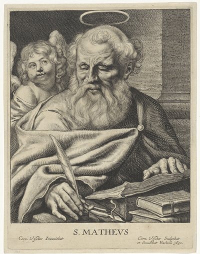 Evangelist Matthew (series title: Four Evangelists) by Cornelis Visscher (II)