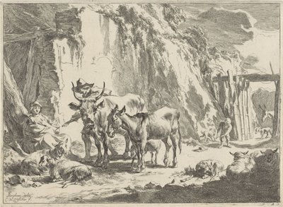 Landscape with Woman Nursing Her Child by Cornelis Visscher (II)